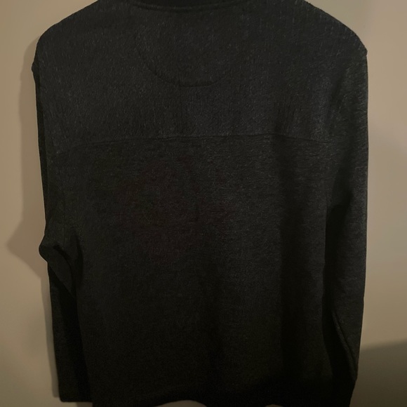 Mens cozy 1/4 zip blue Vanheusen sweater in cl - Picture 5 of 5